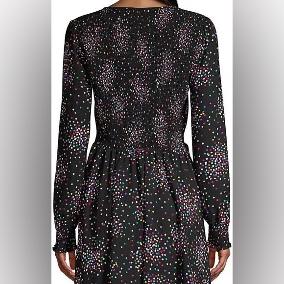 Kate Spade Confetti Print Smocked Dress, Preowned In Excellent Condition Size 4. - Picture 2 of 7